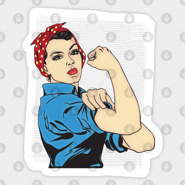 Rosie The Riveter Sticker by Liberty Art